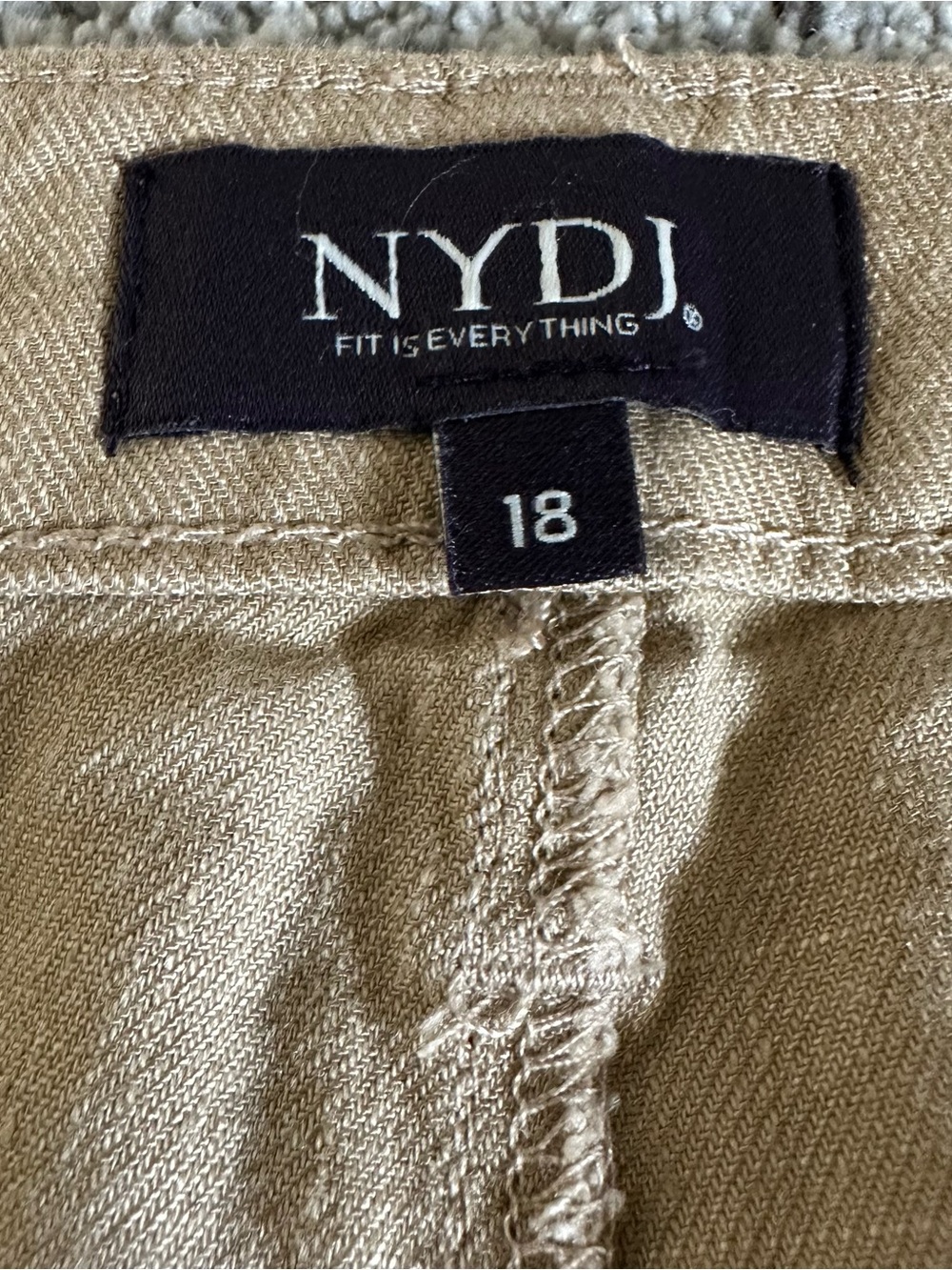 NYDJ Linen Blend Wide Leg Crop Pants Warm Sand Size 18 NWT - Picture 5 of 7